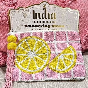 Viral Handcrafted Pink Lemon Beaded Pouch